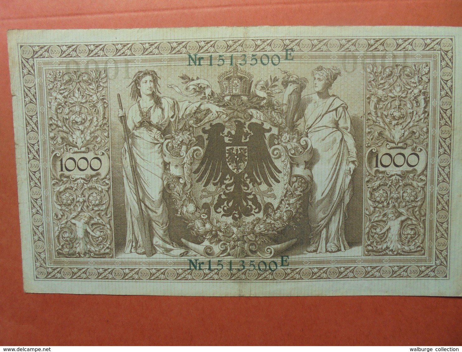 Reichsbanknote 1000 MARK 1910 CACHET VERT ALPHABET "H" (B.4) - 1000 Mark