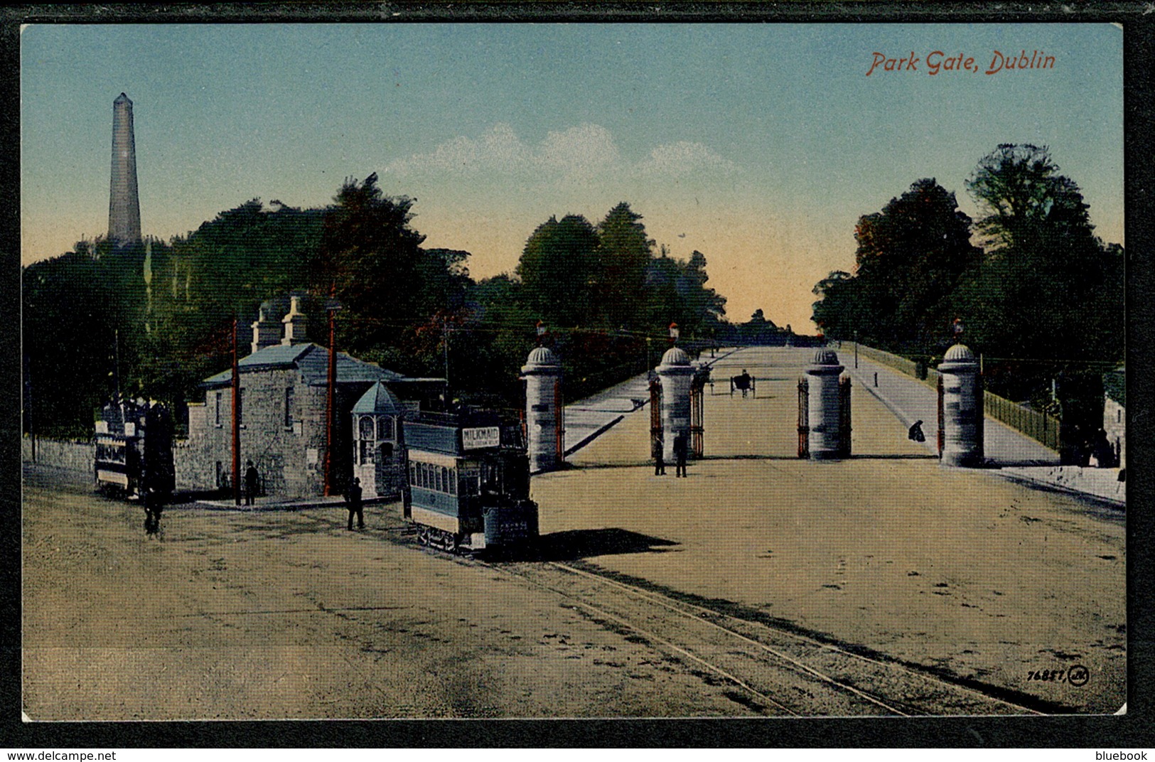 Ref 1306 - Early Postcard - Tram At Park Gate - Dublin Ireland - Dublin