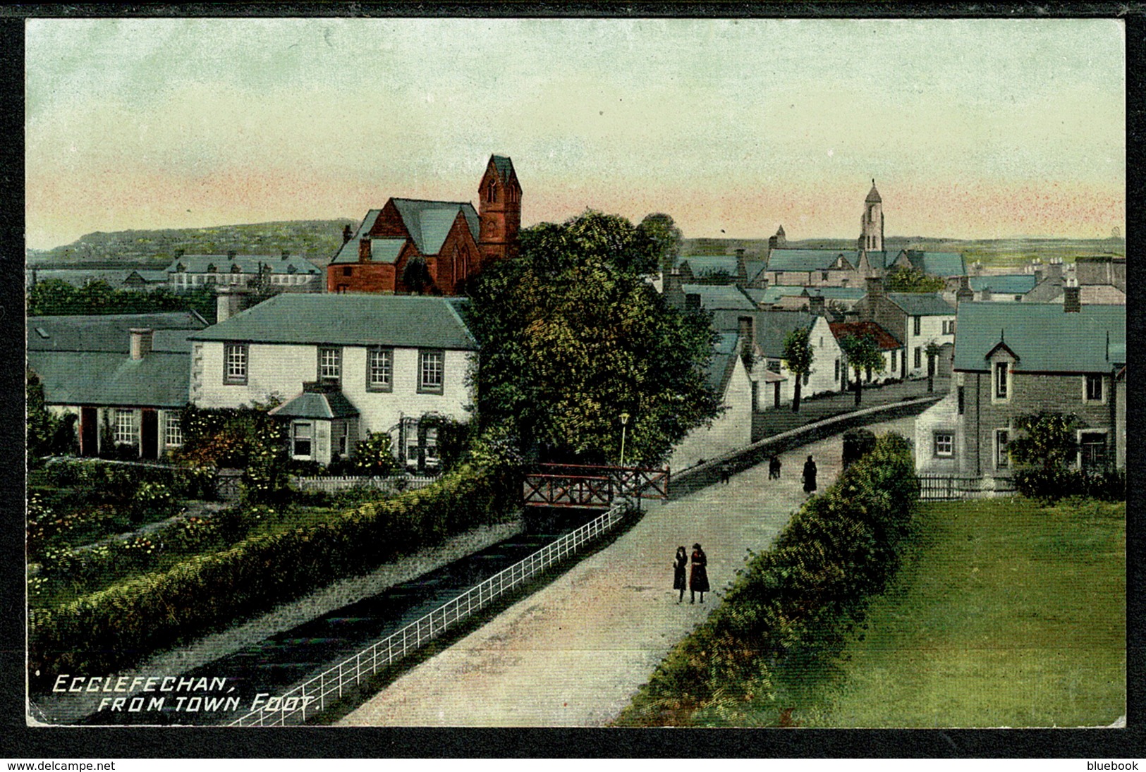 Ref 1306 - Early Postcard - Houses Ecclefechan From Town Foot - Dumfries Scotland - Dumfriesshire