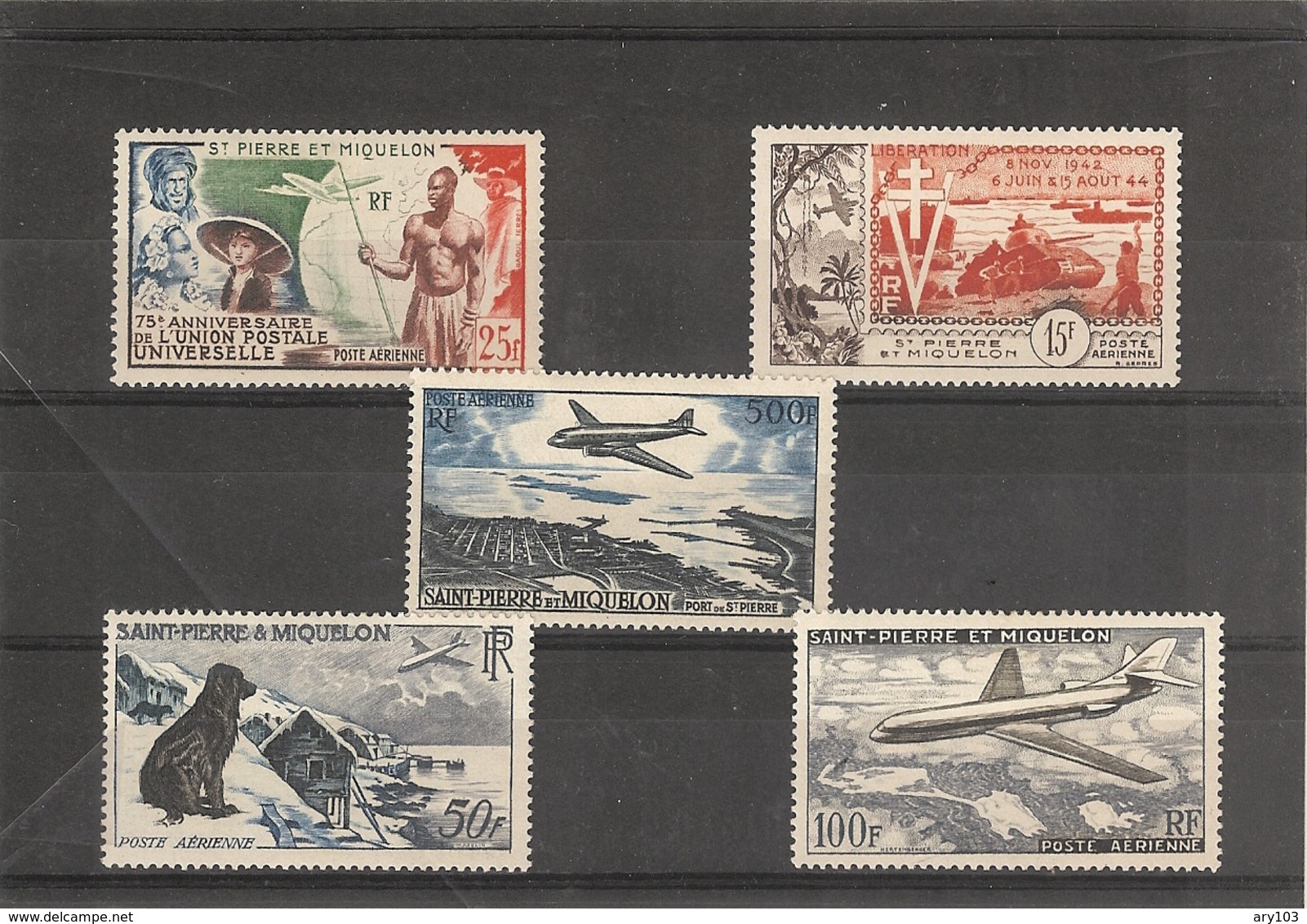 Saint Pierre Et Miquelon_ Poste Aérienne N°21/25 (1949/57 - Sonstige & Ohne Zuordnung