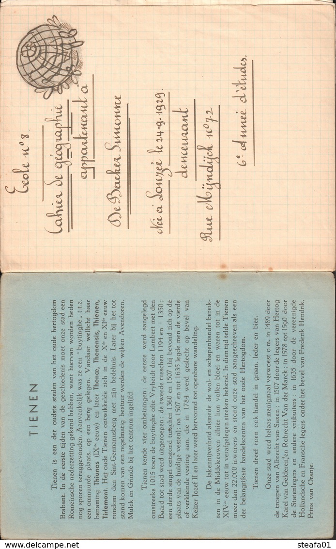 Tienen, Tirlemont,Schoolboekje Aardrijkskunde Begin Jaren '40, Met Tienen Als Centraal Gegeven ! - Unclassified