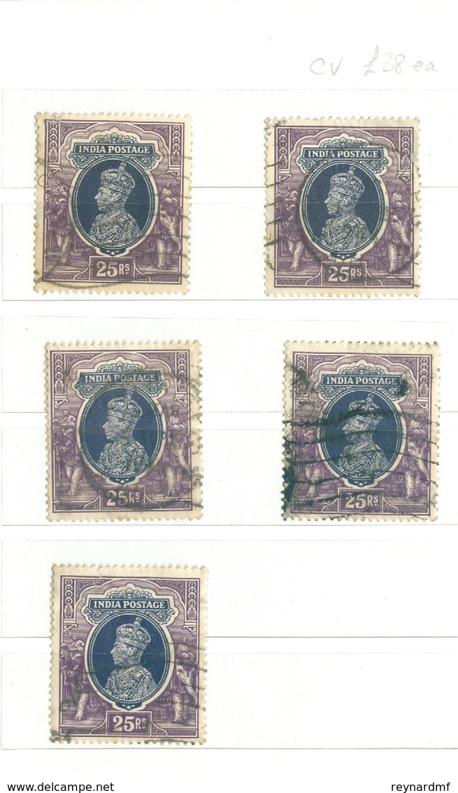 India stamps and postal history Queen Victoria - King George VI. Many high values on piece, interesting lot.