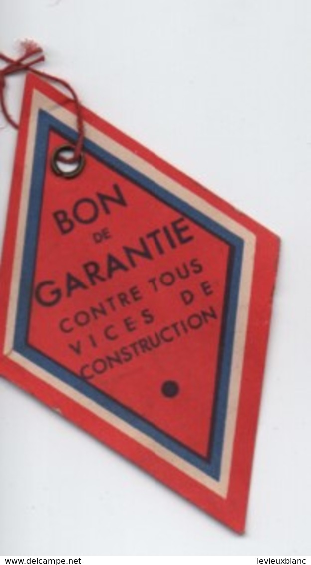 Bon De Garantie Contre Tous Vices De Construction/1886 F J Paris/Etiquette Carton/Lampe à Souder ?/Vers 1900     ETIQ174 - Other Apparatus