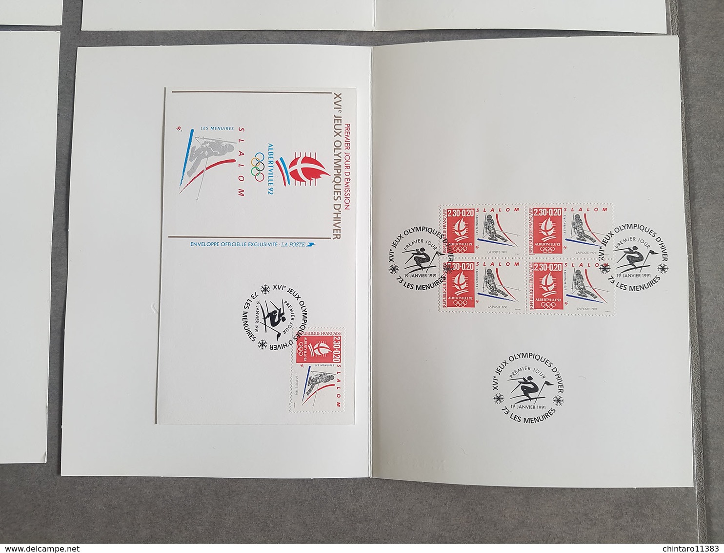 Lot 11 documents premier jour d’émission "Albertville 92 - XVIe Jeux Olympiques d'Hiver"