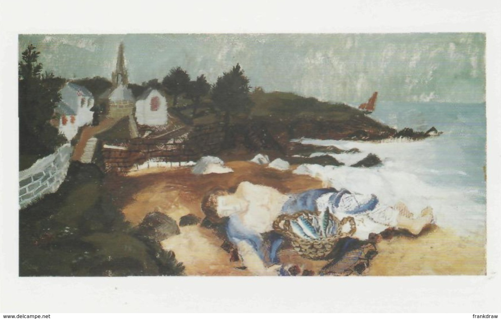 Postcard - Art - Christopher Wood (1901-1930) - Sleeping Fisherman, Ploare, Brittany 1930 - Card No. MU 2234 - Schilderijen