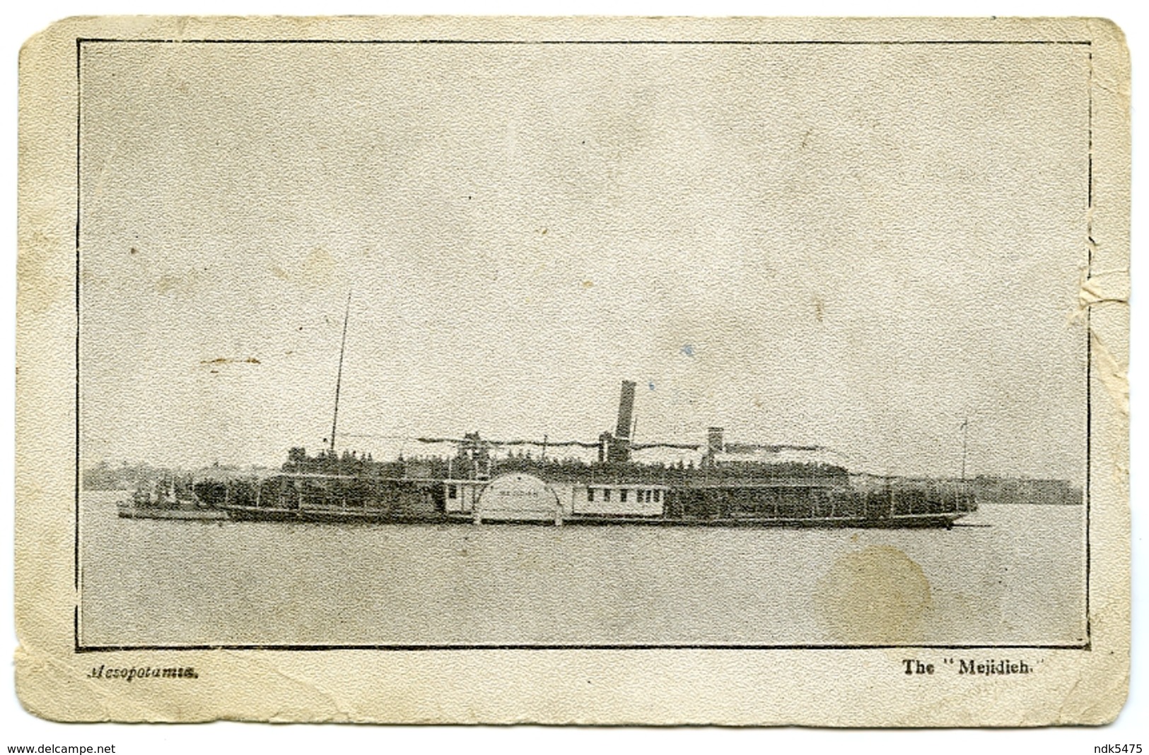 PADDLE STEAMER : MESOPOTAMIAN RIVER STEAMER - MEJIDIEH - IRAQ WAR 1914-18 (TROOP TRANSPORT Etc.) - Steamers