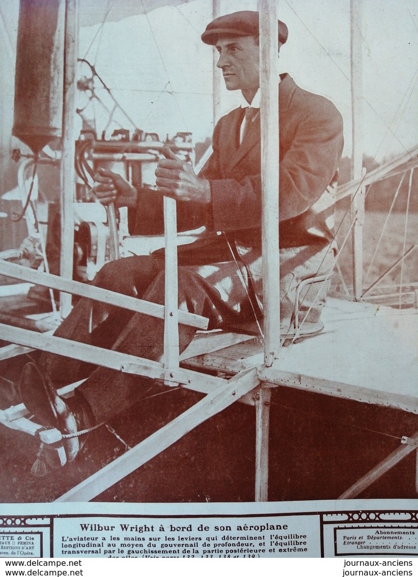 1908 AVIATION - WILBUR WRIGHT À BORD DE SON AÉROPLANE - EN PLEIN VOL - Autres & Non Classés