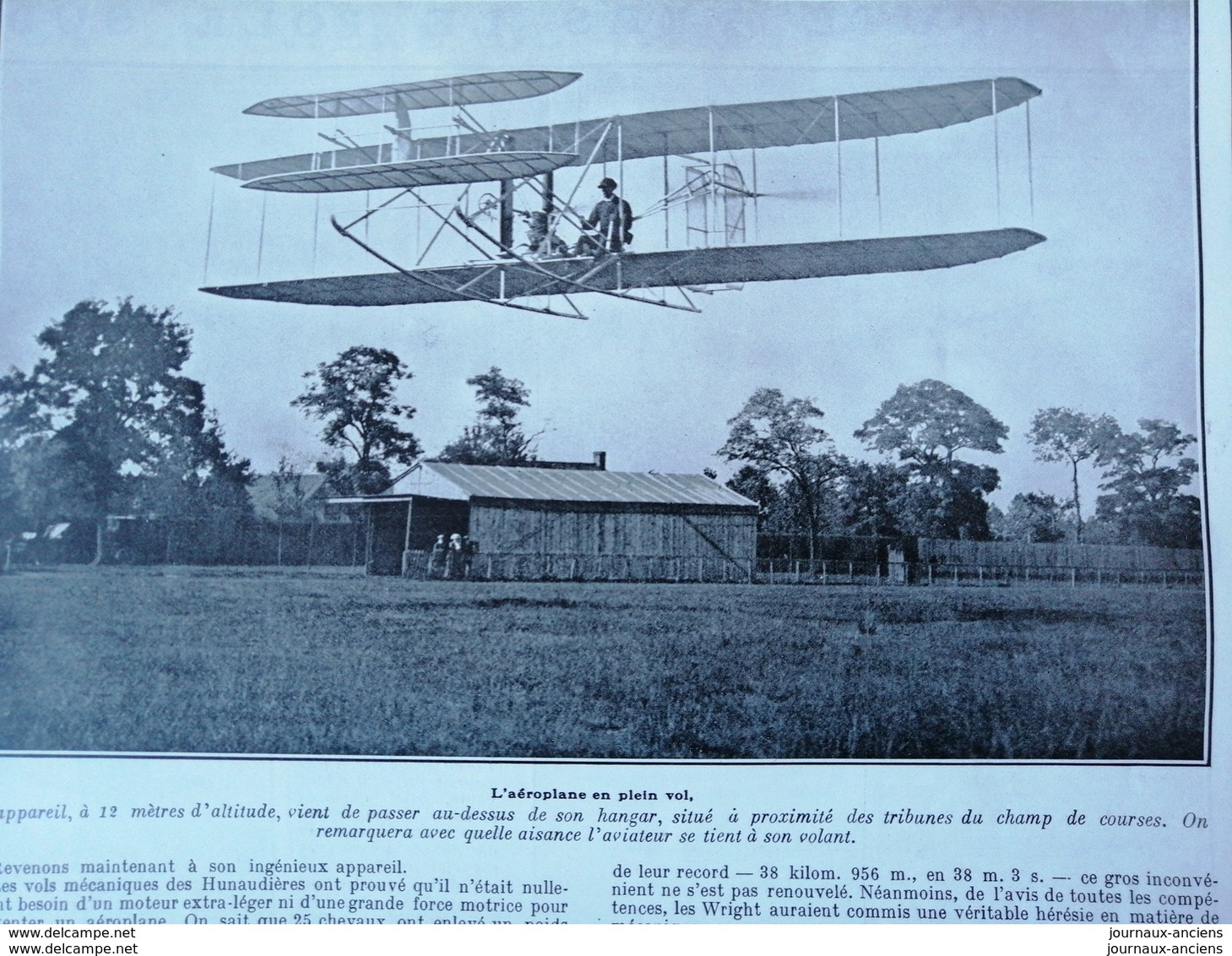 1908 AVIATION - WILBUR WRIGHT À BORD DE SON AÉROPLANE - EN PLEIN VOL - Autres & Non Classés