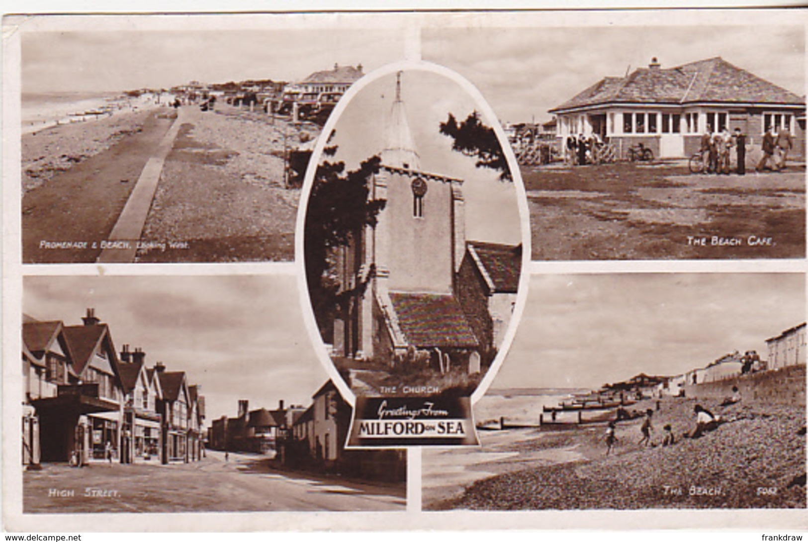 Postcard - Milford On Sea - Five Views - Posted 09-07-1951 - Card No. 5062 - VG - Unclassified