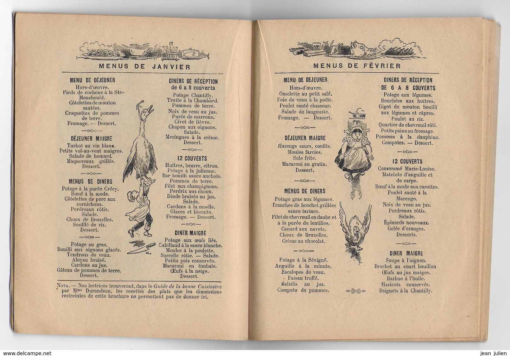 1890  -  LIEBIG  -   MENUS ET RECETTES  -  Livre Cuisine - 11 Scans - 1801-1900