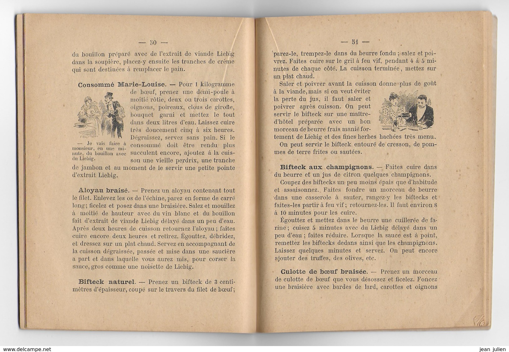 1890  -  LIEBIG  -   MENUS ET RECETTES  -  Livre cuisine - 11 scans