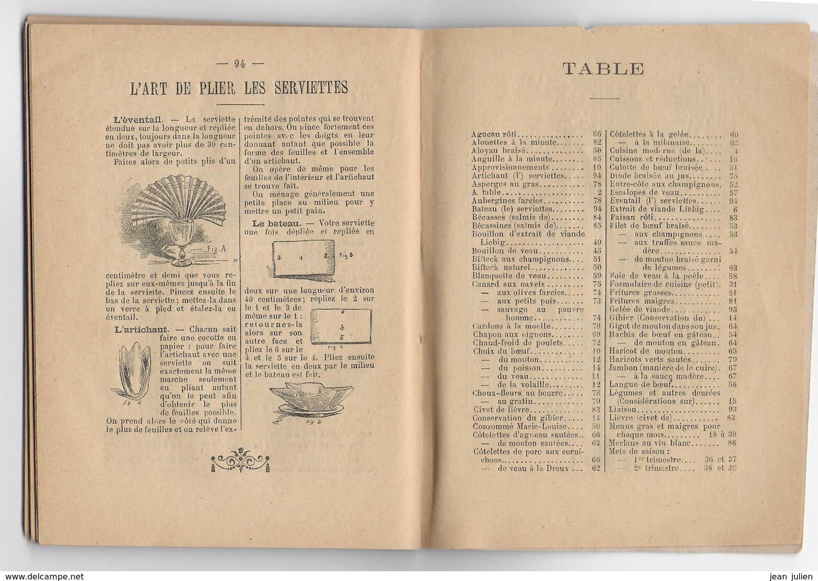 1890  -  LIEBIG  -   MENUS ET RECETTES  -  Livre cuisine - 11 scans