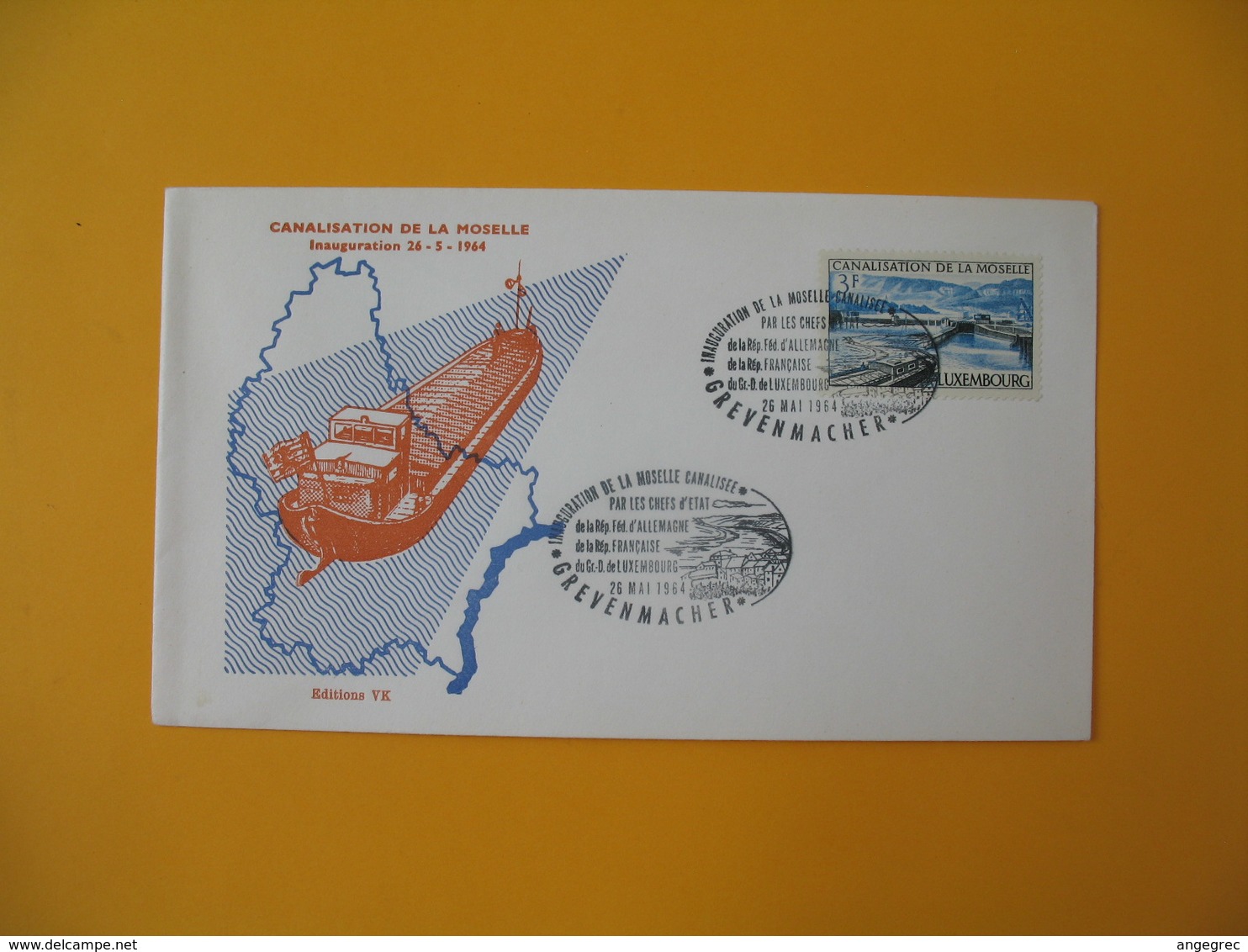 Luxembourg  1963  Enveloppe  Canalisation De La Moselle     à Voir - Maschinenstempel (EMA)
