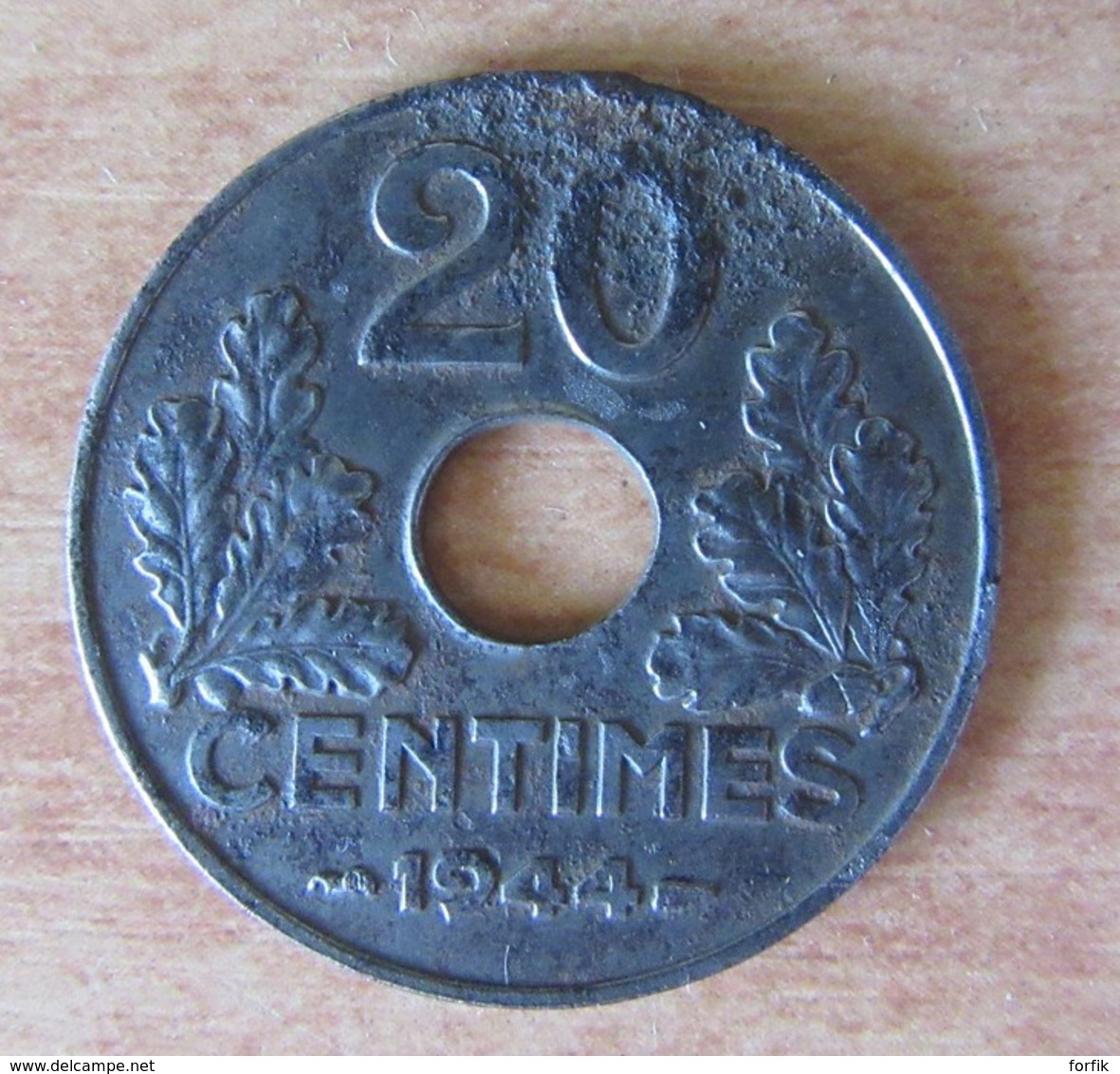 France - Rare Monnaie 20 Centimes ETAT FRANCAIS 1944 En Fer - TB+ / TTB - Other & Unclassified