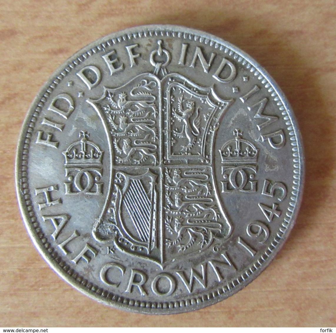 ANGLETERRE - Monnaie Half-Crown (1/2 Crown) 1945 En Argent - K. 1/2 Crown