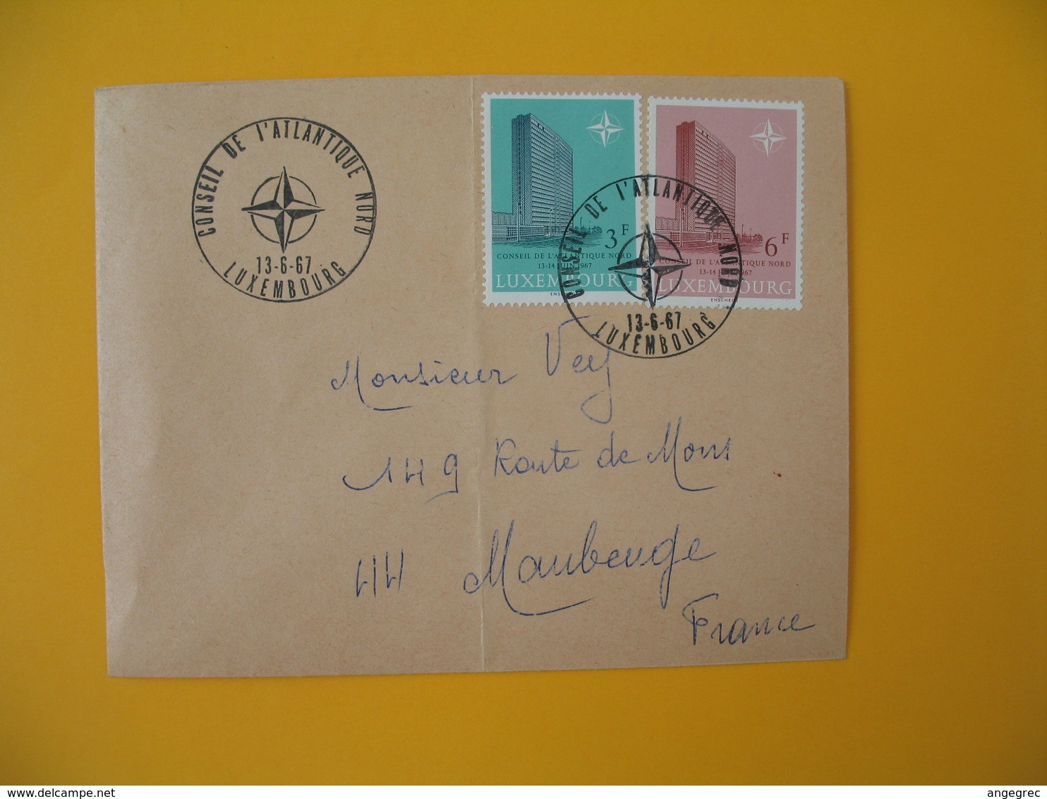 Luxembourg 1967 Enveloppe Pour La France  Conseil De L'O.T.A.N.  à Luxembourg  à Voir - Maschinenstempel (EMA)