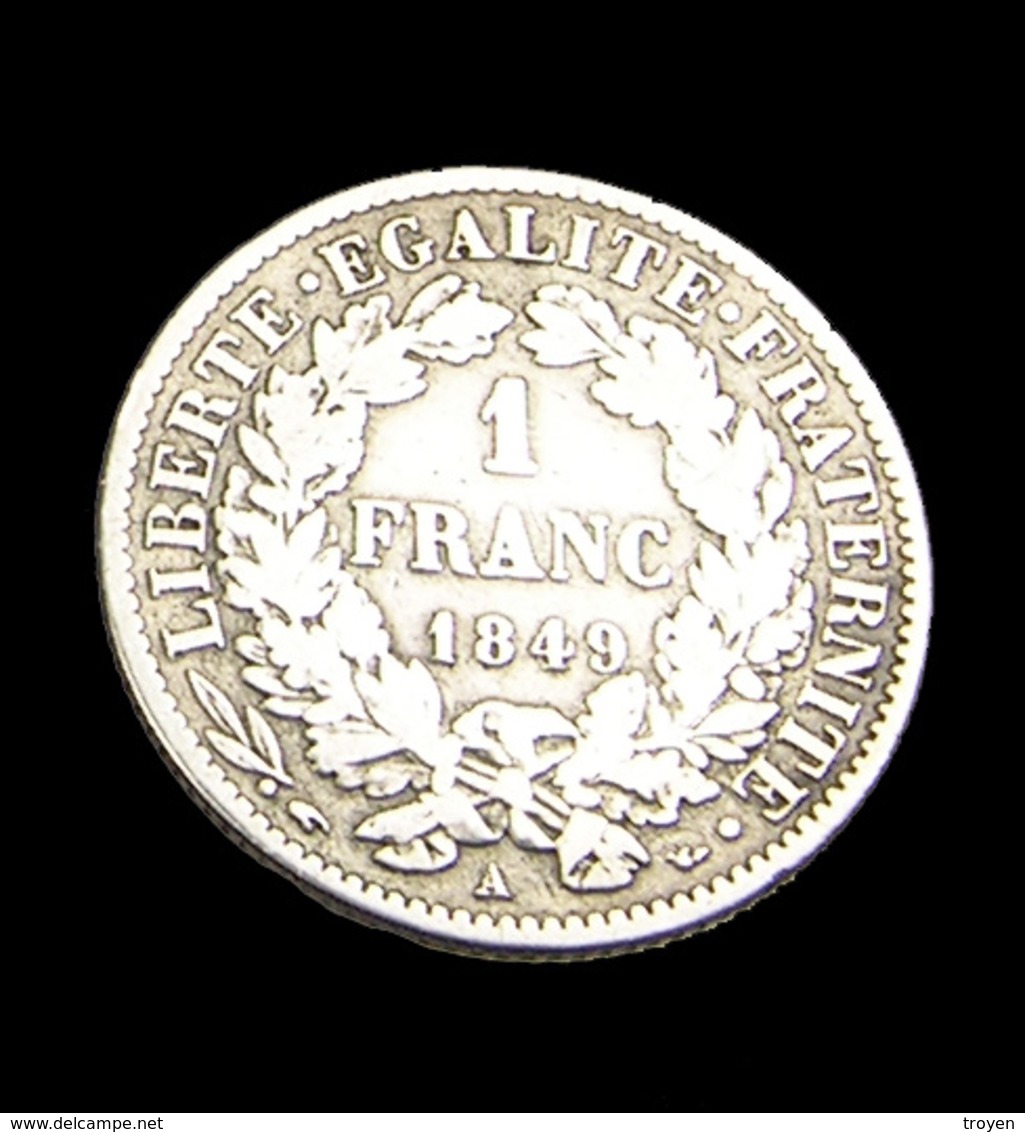 1 Franc  - Cérès - France - 1849 A - Paris  - Argent  - TB+ - - Other & Unclassified