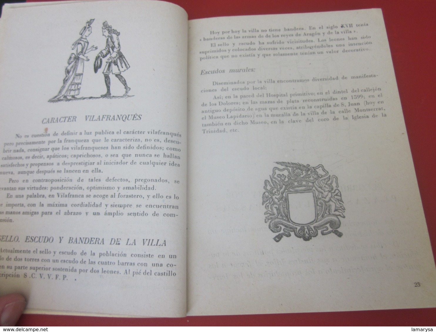 GUÍA TURÍSTICA DE VILAFRANCA DE 1949 LOS PANADES EN LA EDICIÓN DE GRÁFICOS DE ARTES DE LA MANO-PUBLICACIÓN DE PUBLICITÉ-