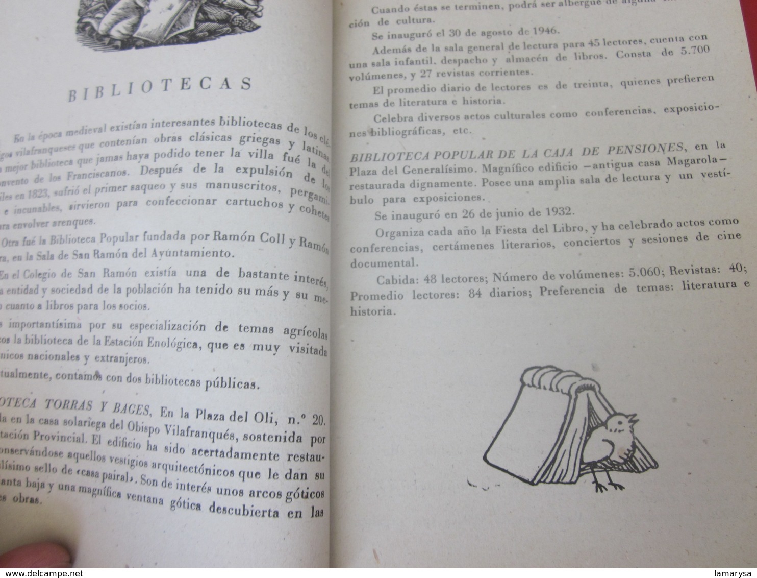 GUÍA TURÍSTICA DE VILAFRANCA DE 1949 LOS PANADES EN LA EDICIÓN DE GRÁFICOS DE ARTES DE LA MANO-PUBLICACIÓN DE PUBLICITÉ-