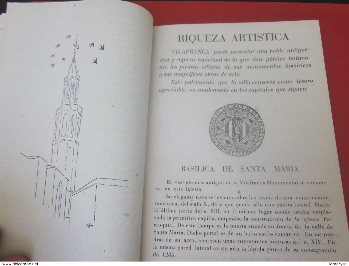 GUÍA TURÍSTICA DE VILAFRANCA DE 1949 LOS PANADES EN LA EDICIÓN DE GRÁFICOS DE ARTES DE LA MANO-PUBLICACIÓN DE PUBLICITÉ-