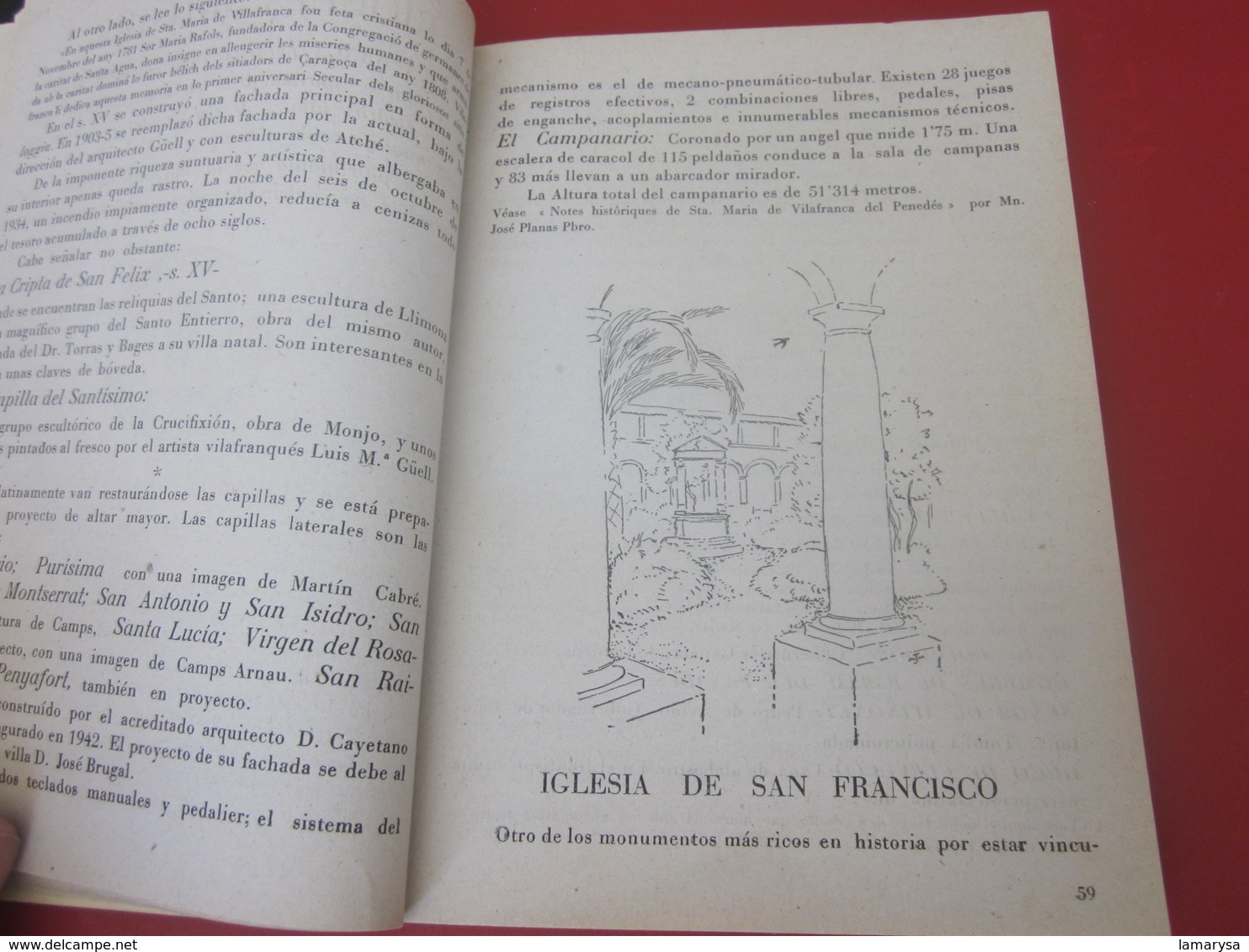 GUÍA TURÍSTICA DE VILAFRANCA DE 1949 LOS PANADES EN LA EDICIÓN DE GRÁFICOS DE ARTES DE LA MANO-PUBLICACIÓN DE PUBLICITÉ-