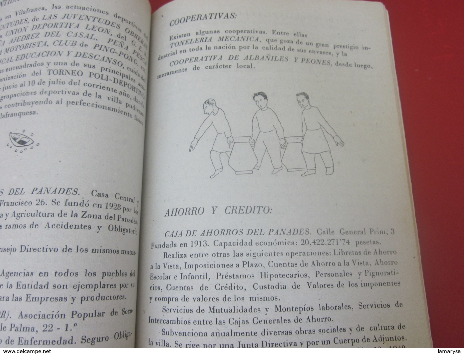 GUÍA TURÍSTICA DE VILAFRANCA DE 1949 LOS PANADES EN LA EDICIÓN DE GRÁFICOS DE ARTES DE LA MANO-PUBLICACIÓN DE PUBLICITÉ-