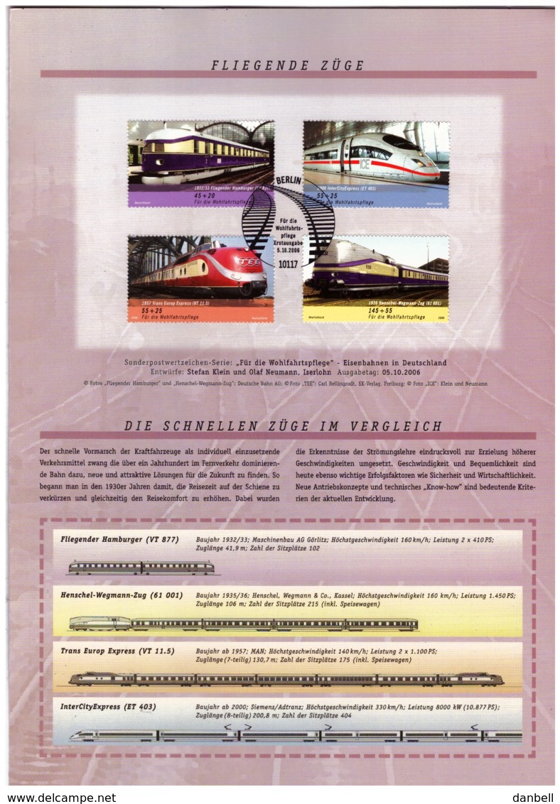 MG226) GERMANY BRD 2006 EISENBAHNFAHRZEUGE -Treni A Profitto Opere Di Beneficienza - Nuovi