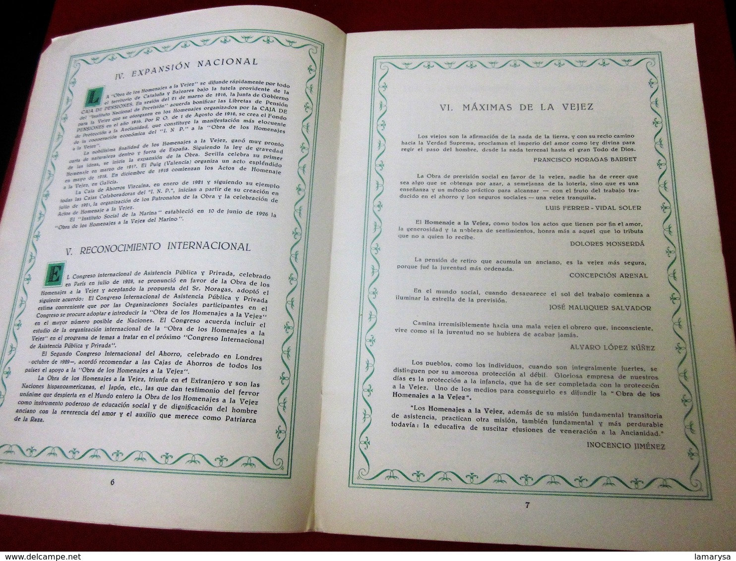 1904/54 OBRA DE LOS HOMANAJES A LA VEJEZ CAIA DE PENSIONE PARA LA VEJEZ DE ATHORRO DE CATALUNA Y BALEARES 50 aniversario