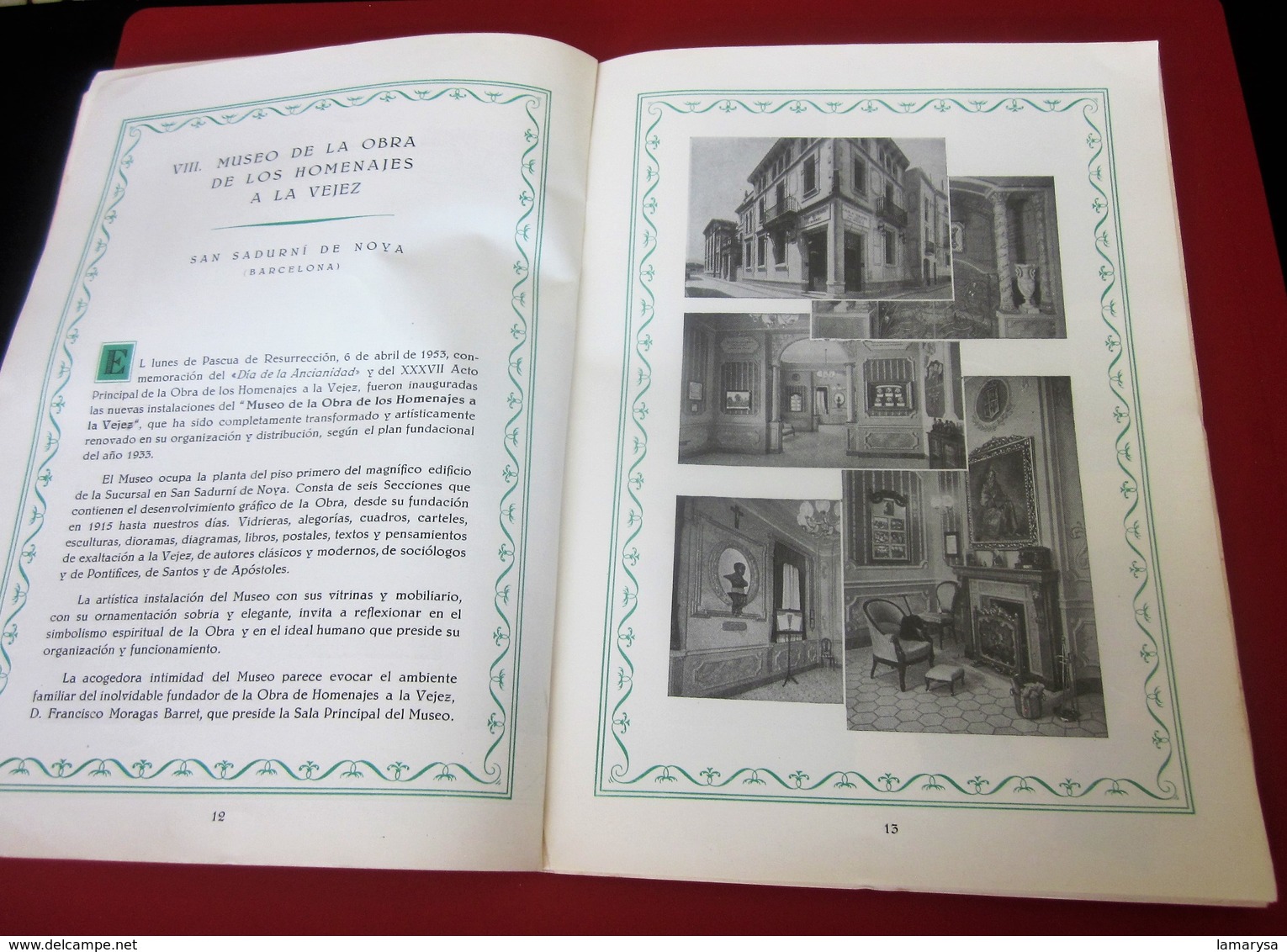 1904/54 OBRA DE LOS HOMANAJES A LA VEJEZ CAIA DE PENSIONE PARA LA VEJEZ DE ATHORRO DE CATALUNA Y BALEARES 50 aniversario