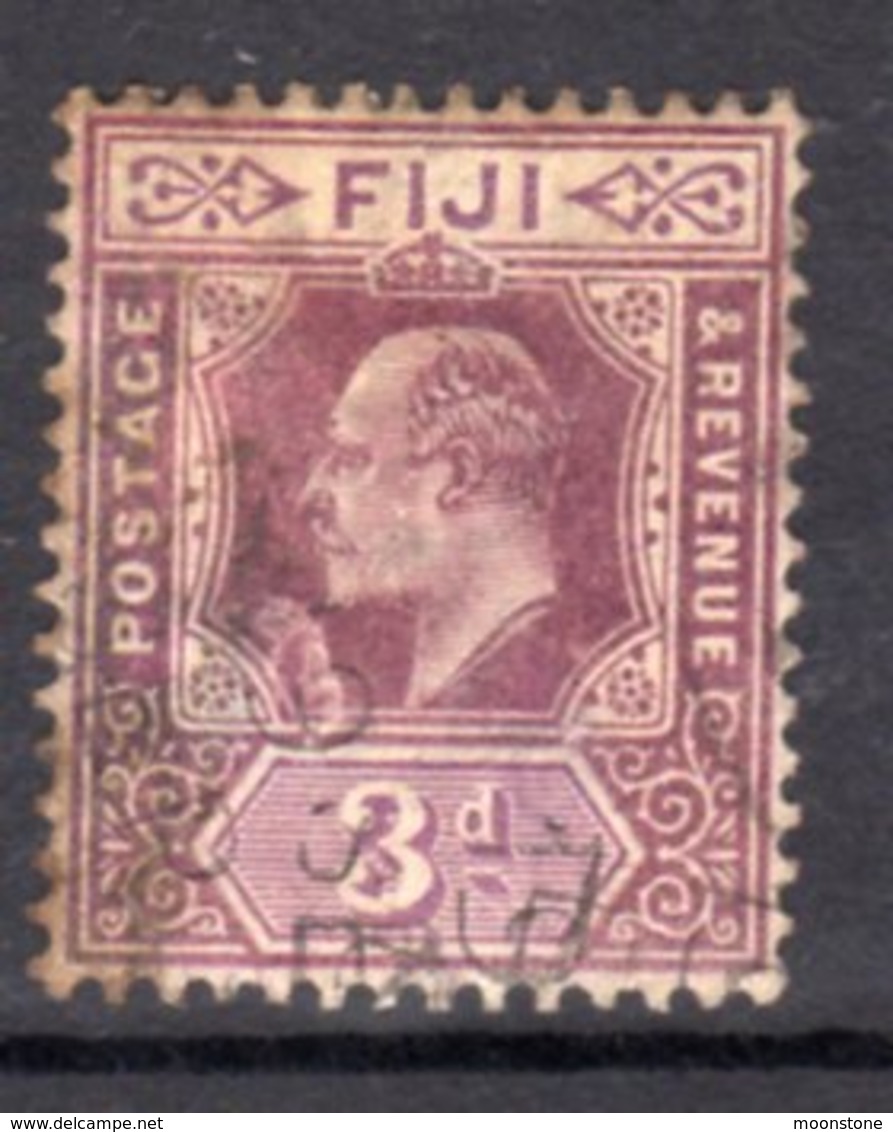 Fiji 1903 EVII 3d Dull Purple & Purple On Blue Definitive, Wmk. Crown CA, Used, SG 108 (BP2) - Fiji (...-1970)