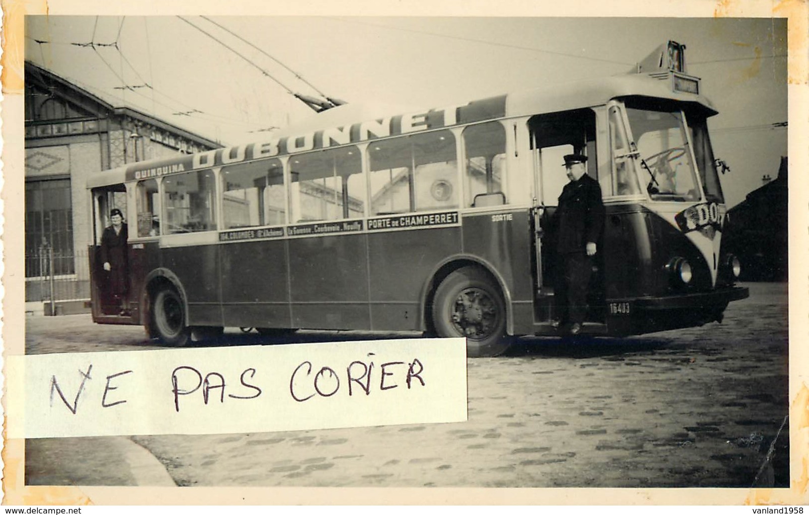 Photo Originale Du Trolley-bus R.A.T.P. Ligne 164 COLOMBES-PORTE De CHAMPERRET - Public Transport (surface)