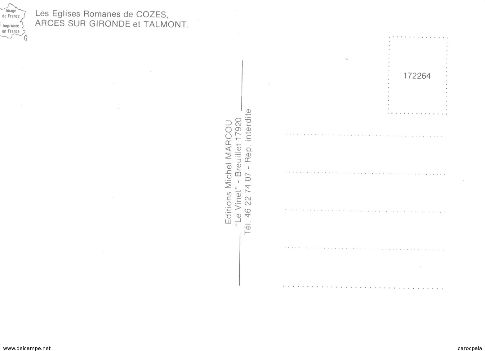 Carte 1970 LES EGLISES ROMANES DE COZES ,ARCES ET TALMONT SUR GIRONDE / MULTIVUES - Other & Unclassified