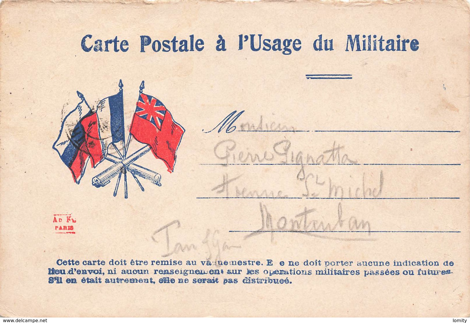 Carte Correspondance Franchise Militaire Guerre 1914 1918 Janvier 1916 Carte Postale Usage Du Militaire - WW I