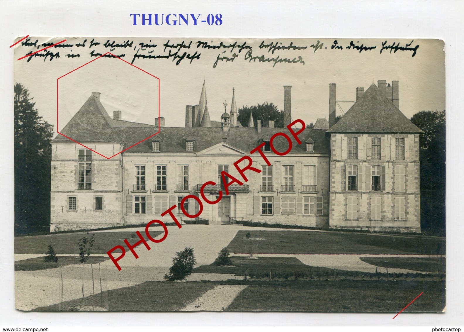 THUGNY-Chateau-CARTE PHOTO Allemande-GUERRE 14-18-1WK-France-08-Feldpost- - Autres & Non Classés