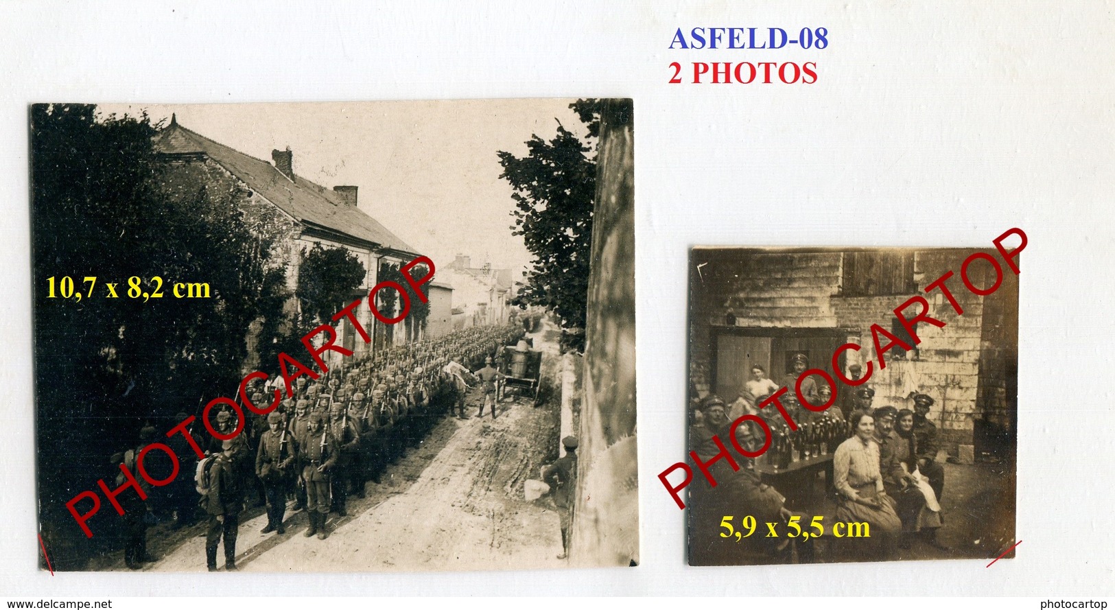 ASFELD LA VILLE-2x PHOTOS Allemandes-GUERRE 14-18-1WK-France-08- - Other & Unclassified