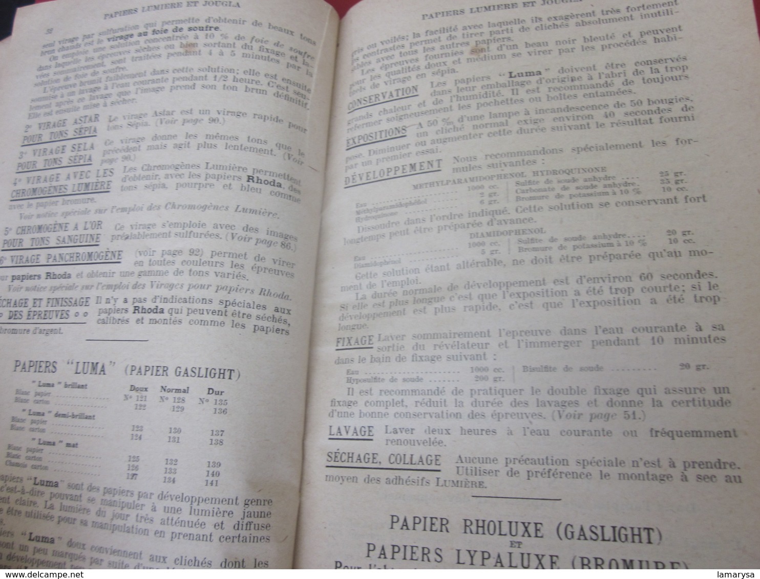 1948 UNION PRODUITS PHOTOGRAPHIQUES INDUSTRIELS LUMIÈRE & JOUGLA FORMULAIRES-AUTOCHROMES-PLAQUES-PAPIERS-