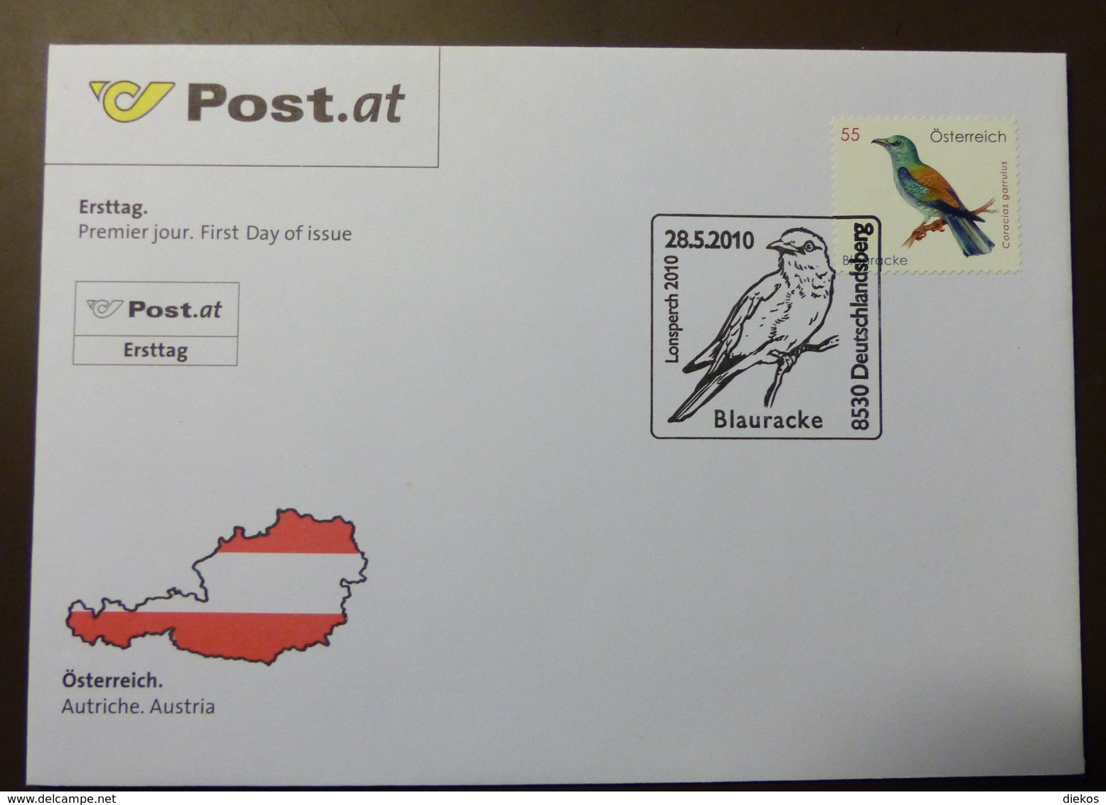 Brief Österreich   2010  Vogel Blauracke    #cover 4810 - Briefe U. Dokumente