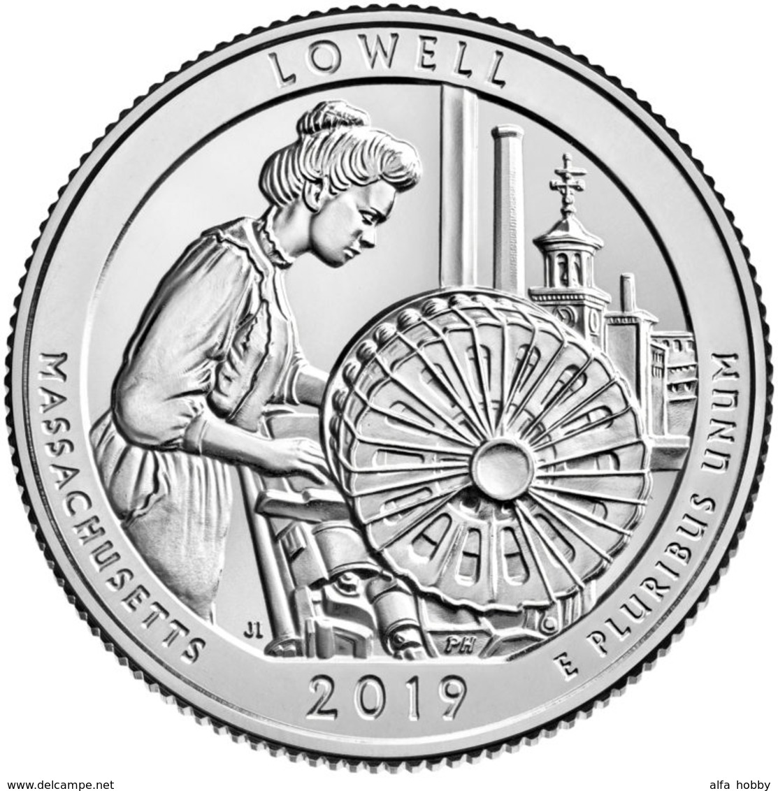 USA, 2019 Lowell National Historical Park, 25 C Coin (D) - 2010-...: National Parks