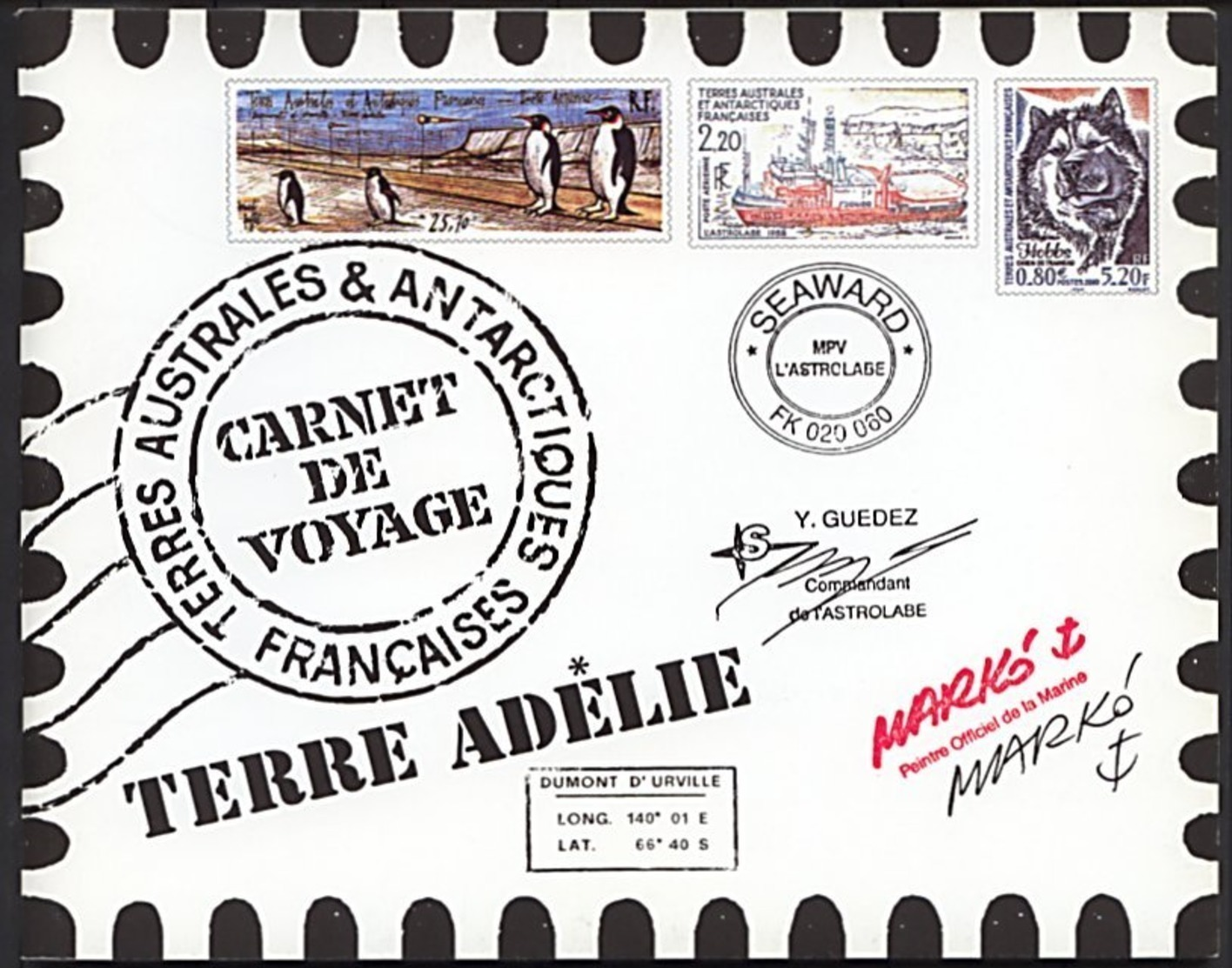 TAAF, N° 308 à N° 321** Y Et T, Carnet De Voyage C308, Terre Adélie - Booklets