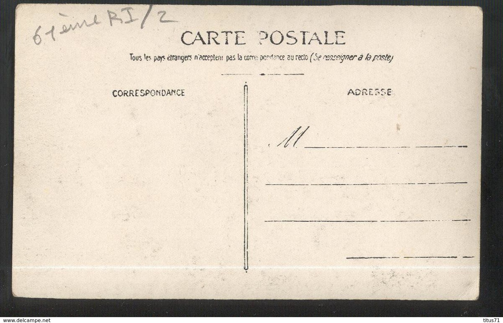 Carte Photo Soldats Du 61ème Régiment  D'Infanterie - Non Circulée - Uniforms