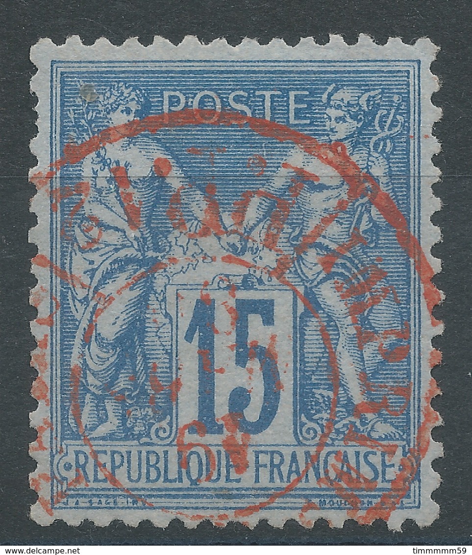 Lot N°49599  N°90, Oblit Cachet à Date ROUGE Des IMPRIMES PARIS P.P. 12 - 1876-1898 Sage (Type II)