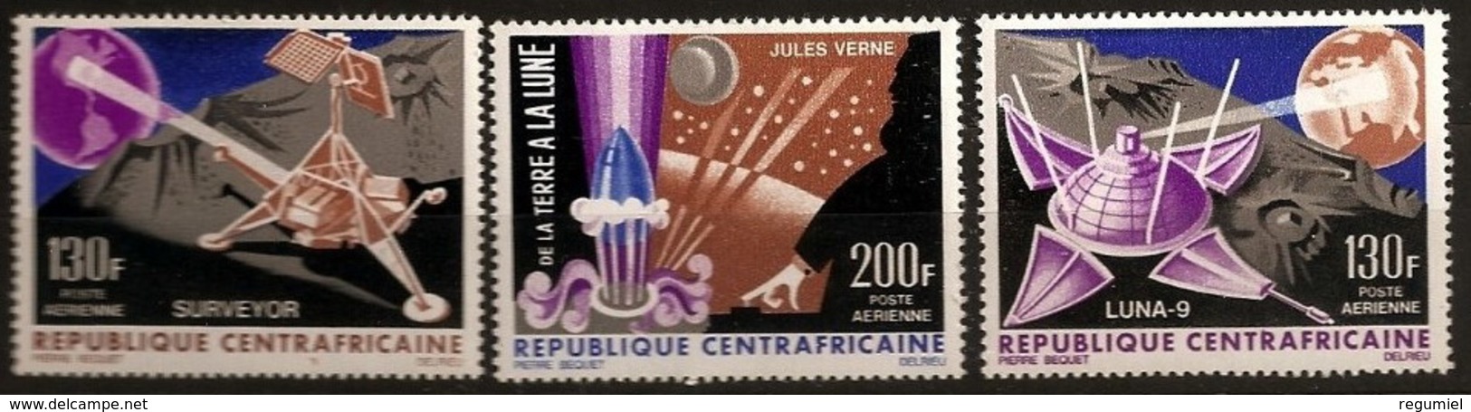 Republica Centroafricana Aereo 39/41 ** Espacio. 1966 - Central African Republic
