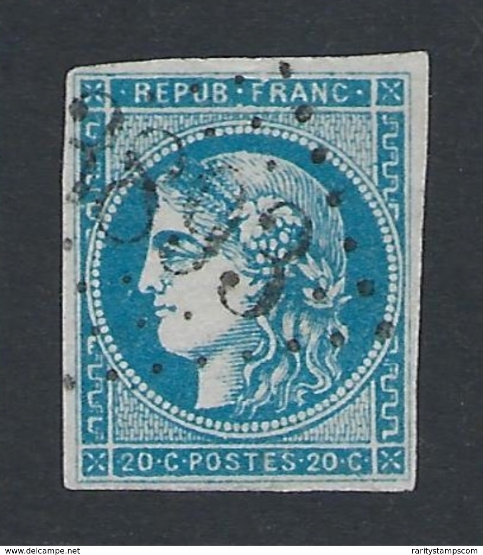 FRANCE 1870 CERES  BORDEAUX 20c BLUE  Nº 45C - 1870 Emission De Bordeaux