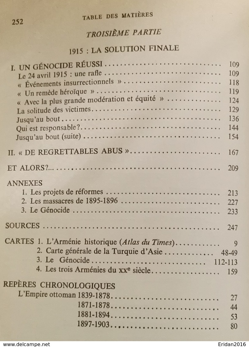 Arménie 1915 Un Génocide Exemplaire : Jean Marie Carzou • parution : 1975 •Edit eur : Flammarion