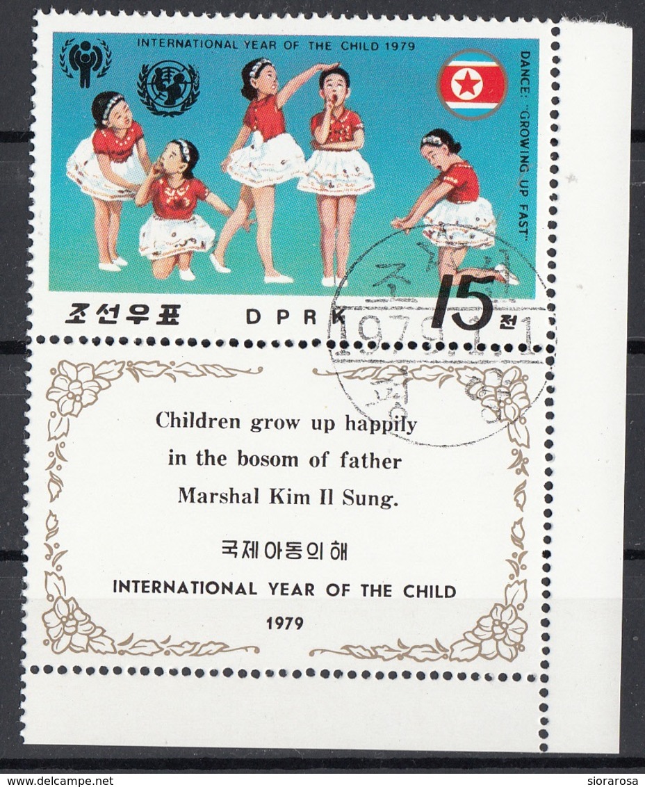 DPR Korea 1979 Sc. 1776 IYC Anno Internazionale Dei Bambini Label Ballerinas CTO - Altri & Non Classificati