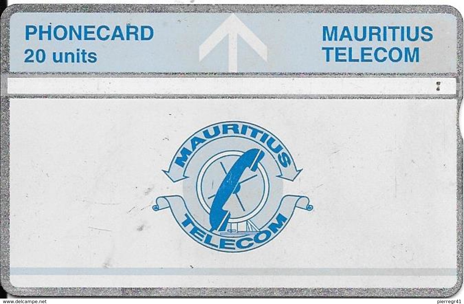 CARTE-HOLOGRAPHIQUE-MAURICE-20U-UTILISE-V° N° Envers 605A73147-BE-RARE - Mauritius