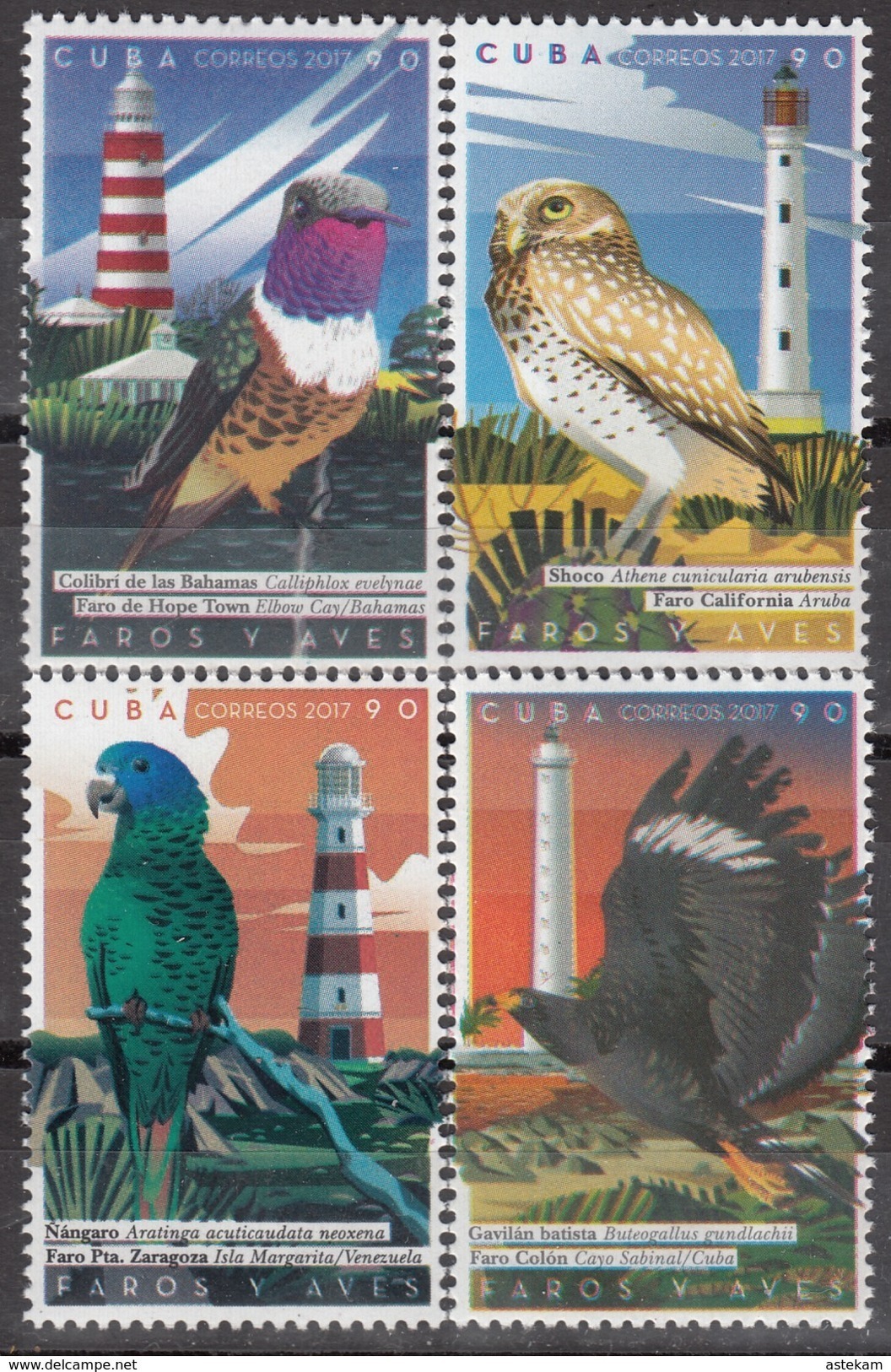 CUBA 2017, FAUNA, BIRDS And MARINE LIGHTHOUSES, COMPLETE, MNH SET, GOOD QUALITY, *** - Ungebraucht