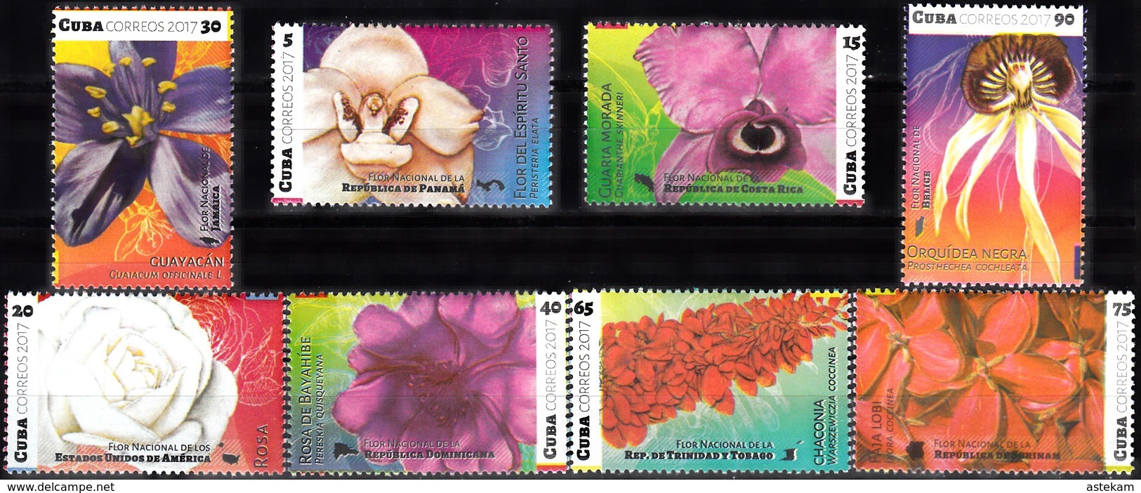 CUBA 2017, FLORA, FLOWERS From The CARIBBEAN, COMPLETE, MNH SET, GOOD QUALITY, *** - Ungebraucht