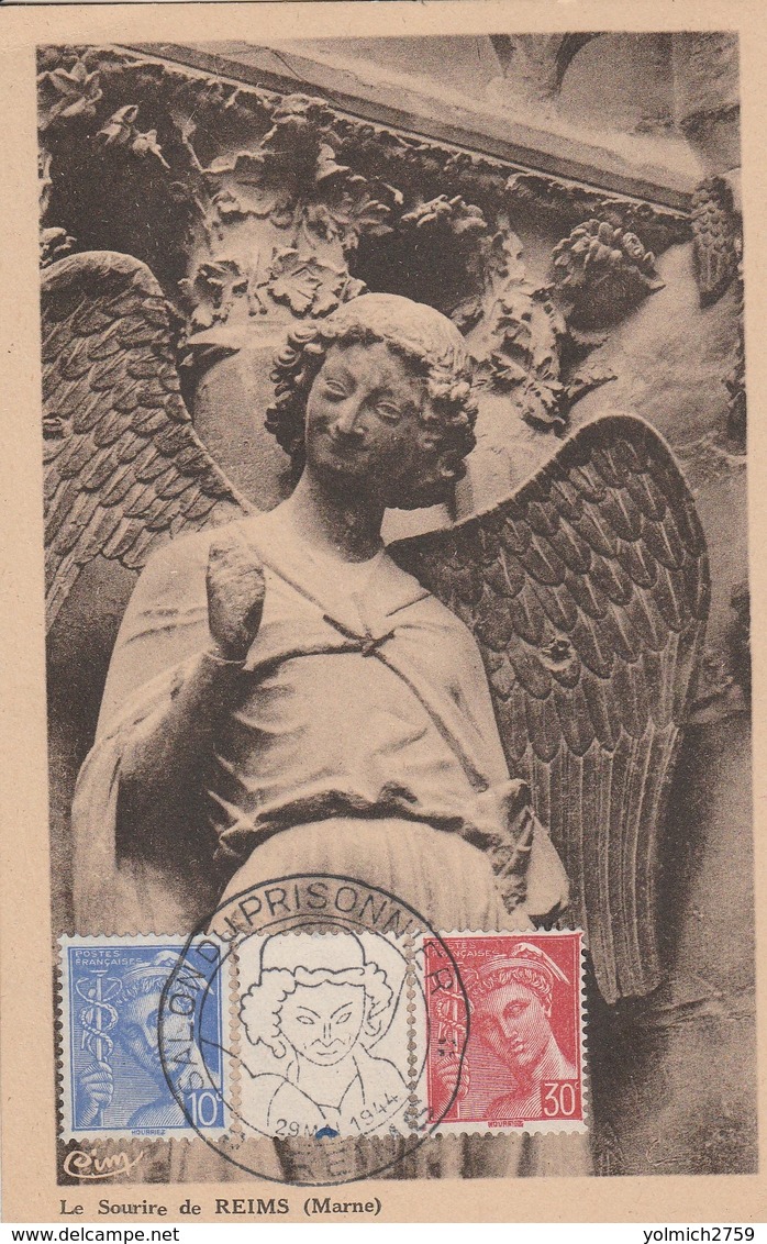 OBLIT. GF ILLUSTRÉE SALON Du PRISONNIER - REIMS 5/44 - Commemorative Postmarks