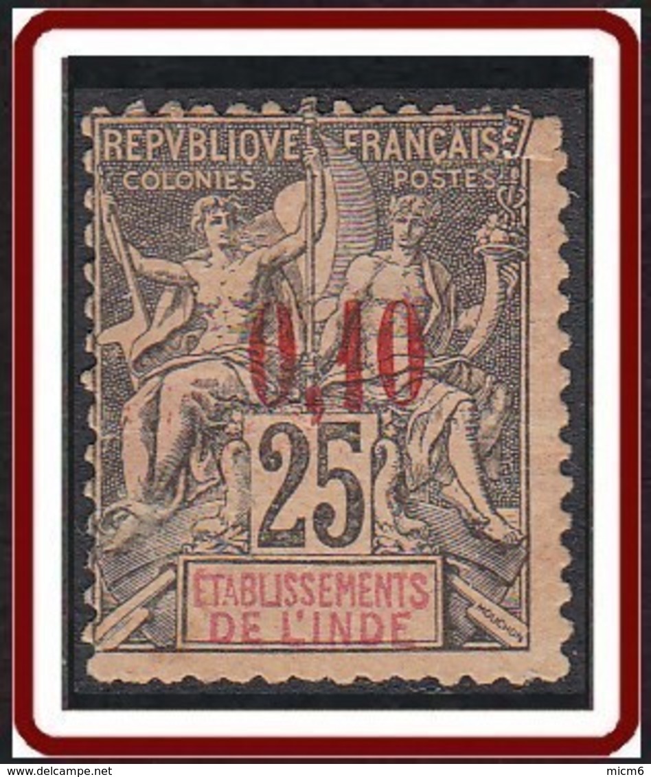 Inde Française - N° 21 (YT) N° 19 (AM) Neuf (*). Défectueux. - Unused Stamps